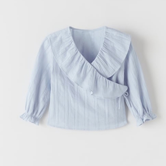 Zara Textured Ruffled Shirt - Picture 3 of 5